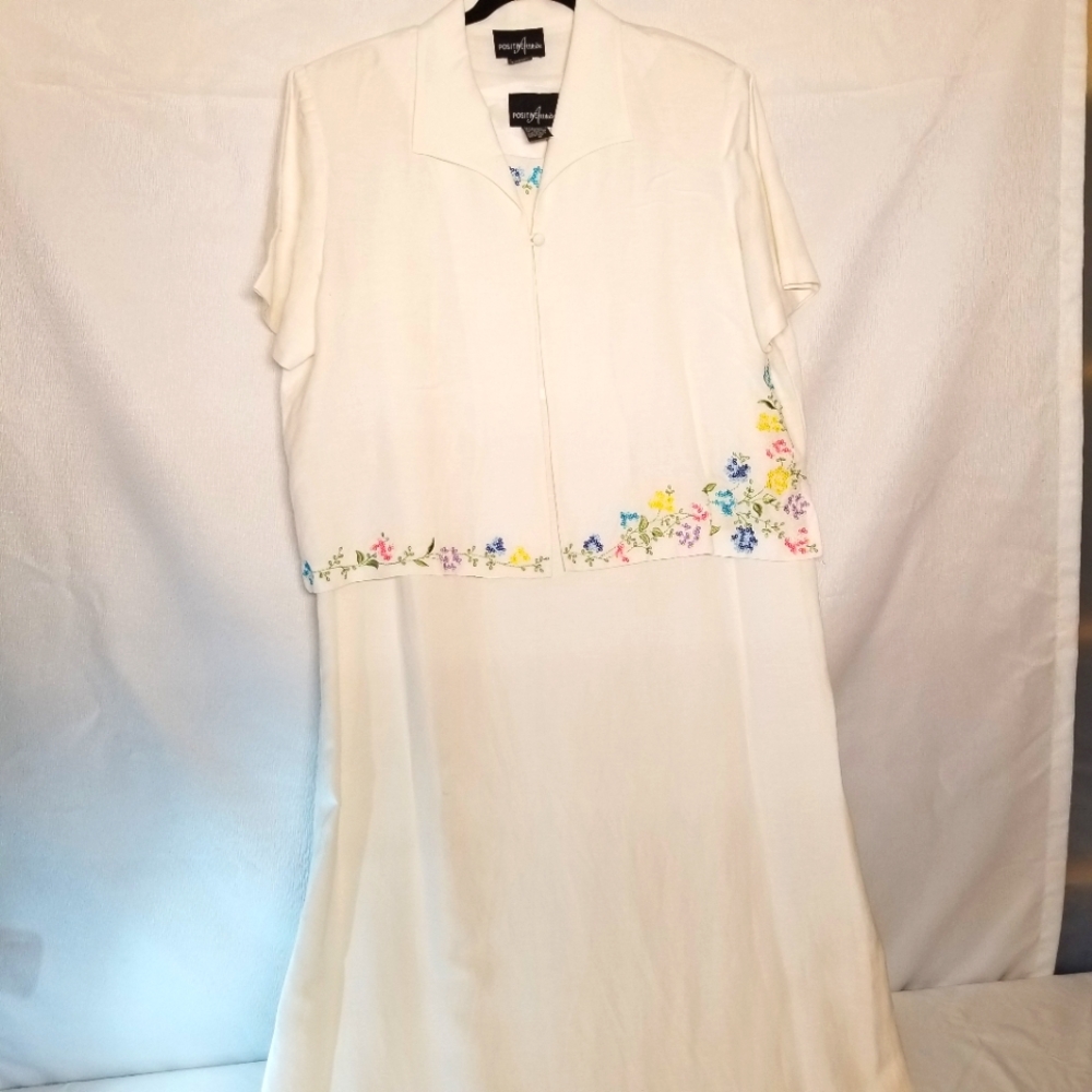 Positive Attitude Woman Dress Size 18 Tall Embrodery Sleeveless Short Sleeve